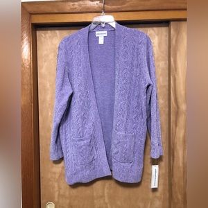 Alfred Dunner chenille pocketed cardigan XL